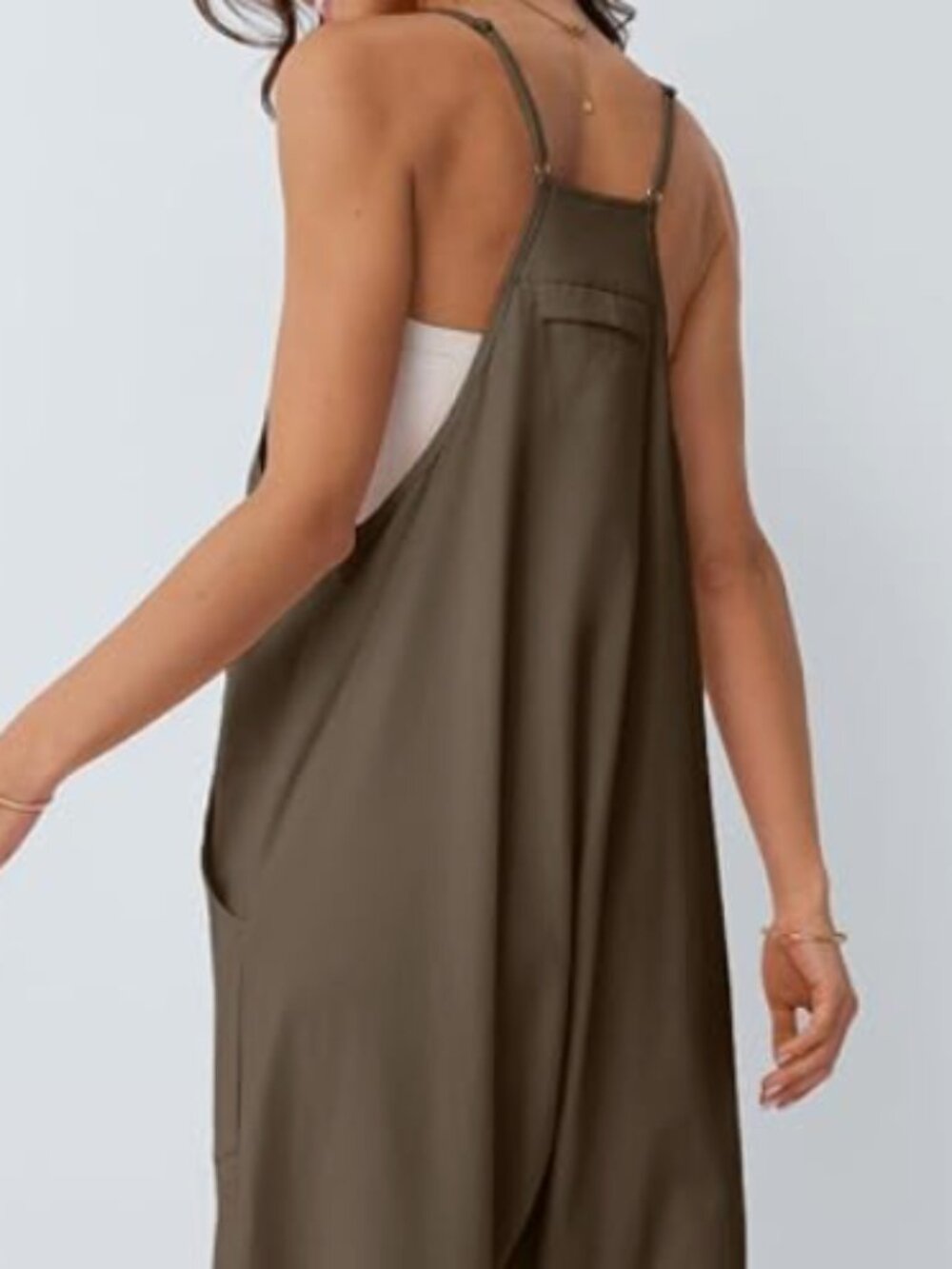 Automet Romper Jumpsuit in Khaki Brown, size Medium